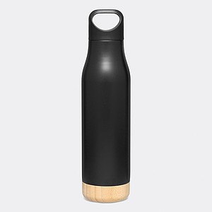 Nerezová termoska s bambusovým dnem, objem 500ml, černá