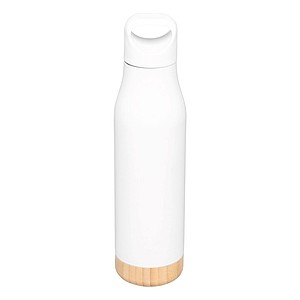 Nerezová termoska s bambusovým dnom, objem 500 ml, biela