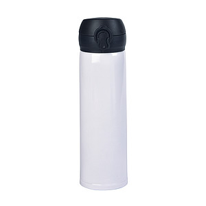 Nerezová termoska s dvojitým viečkom, 400 ml, biela