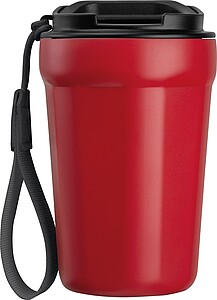 Nerezový cestovní termohrnek 350 ml, červená