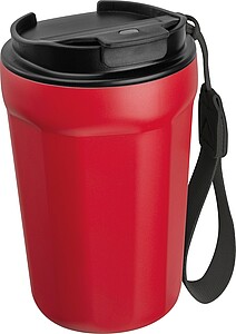Nerezový cestovný termohrnček 350 ml, červená