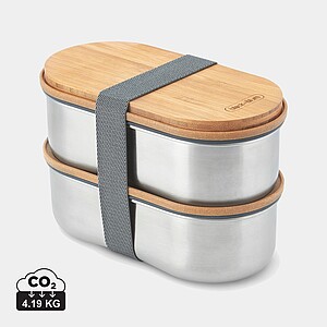 Nerezový dvojitý lunchbox, sivá