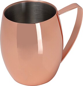 Nerezový hrnček s uškom 400 ml, ružová