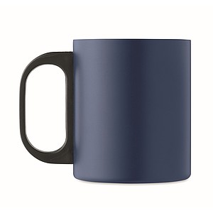 Nerezový hrnek, 300ml, s černým plastovým uchem, tmavě modrý