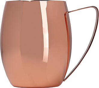 Nerezový hrnek s uchem 400 ml, růžová