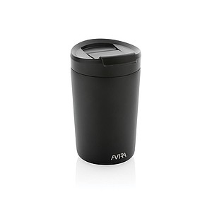 Nerezový hrnek s víčkem, 300 ml, černá