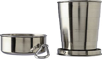 Nerezový skládací hrnek 220 ml, stříbrná