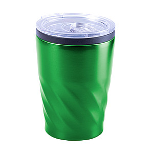 Nerezový termohrnček s plastovým viečkom, 350ml, zelený