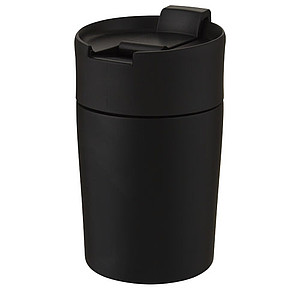 Nerezový termohrnek 180ml, s plastovým víčkem, černý