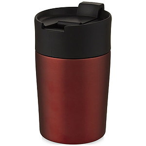 Nerezový termohrnek 180ml, s plastovým víčkem, červený