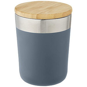 Nerezový termohrnek 300ml s bambusovým víčkem, modrý