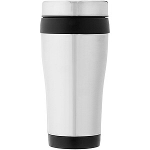 Nerezový termohrnek, 410ml, stříbrný s černým pruhem