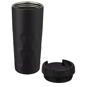 Nerezový termohrnek 450ml, s plastovým víčkem, černý