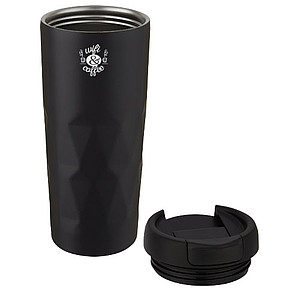Nerezový termohrnek 450ml, s plastovým víčkem, černý