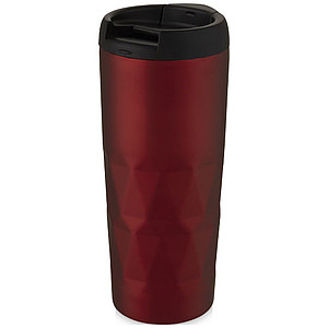 Nerezový termohrnek 450ml, s plastovým víčkem, červený
