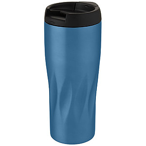 Nerezový termohrnek 450ml, s plastovým víčkem, modrý