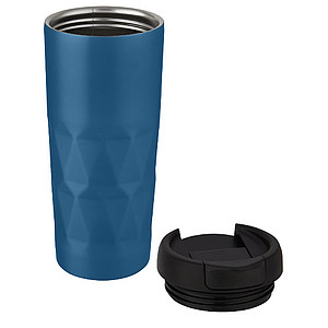 Nerezový termohrnek 450ml, s plastovým víčkem, modrý