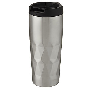 Nerezový termohrnek 450ml, s plastovým víčkem, stříbrný