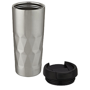 Nerezový termohrnek 450ml, s plastovým víčkem, stříbrný