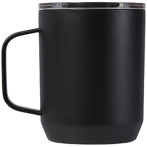 Nerezový termohrnek s uchem a plastovým víčkem, 350ml, černý
