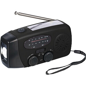 Nouzové rádio z recyklovaných materiálů, černá