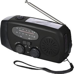 Nouzové rádio z recyklovaných materiálů, černá