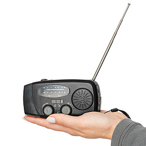 Nouzové rádio z recyklovaných materiálů, černá