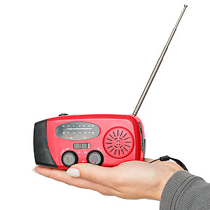 Nouzové rádio z recyklovaných materiálů, červená