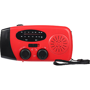 Nouzové rádio z recyklovaných materiálů, červená