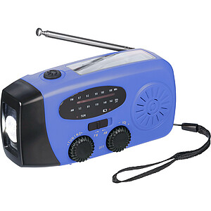 Nouzové rádio z recyklovaných materiálů, kobaltově modrá