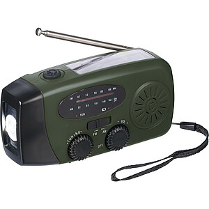 Nouzové rádio z recyklovaných materiálů, tmavě zelená