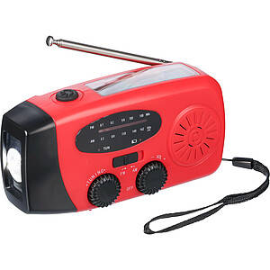 Núdzové rádio z recyklovaných materiálov, červená