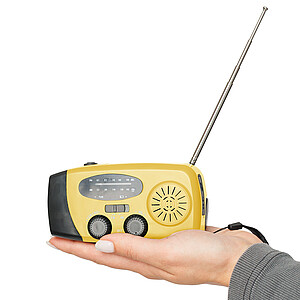 Núdzové rádio z recyklovaných materiálov, žltá