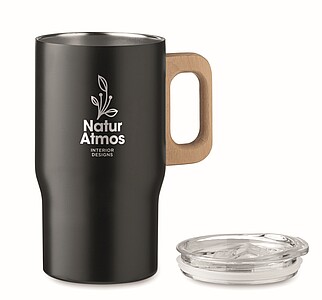 NUNU Dvoustěnný termohrnek z recyklované nerezové oceli, 350 ml, černá