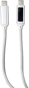 Nylonový nabíjecí kabel 65W, světle šedá