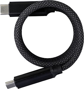 Nylonový nabíjecí kabel, černý