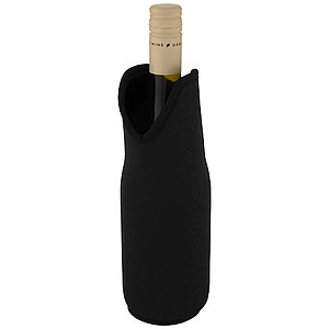 Obal na láhev vína z recyklovaného neoprenu, černý - reklamní předměty