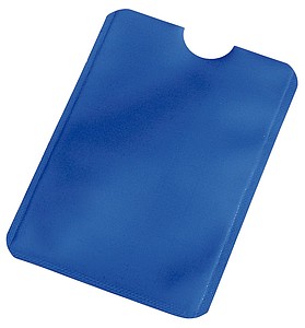 Obal na platební karty s RFID ochranou, modrý - reklamní předměty