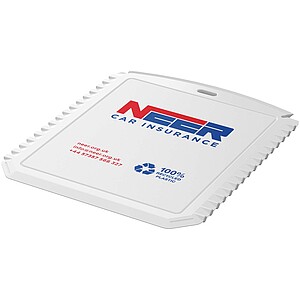 Obdélníková škrabka na led z recyklovaného plastu, bílá