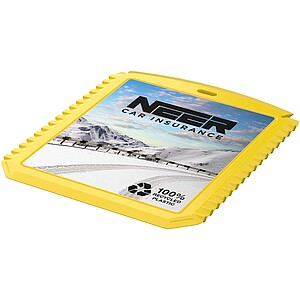 Obdélníková škrabka na led z recyklovaného plastu, žlutá