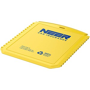 Obdélníková škrabka na led z recyklovaného plastu, žlutá