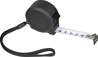 Oceľový sťahovací meter s plastovým krytom 3 m, čierna