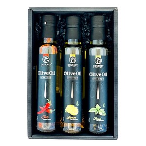OLIBAC Dárková sada olivových olejů - olej&BAZALKA, olej&CITRON a olej&CHILI