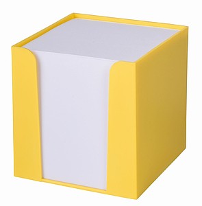 OMITARA Plastová krabička s lístkami na poznámky, žltá