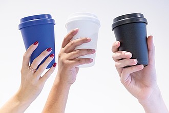 Opakovane použiteľný hrnček s dvojitou stenou 300 ml, biela