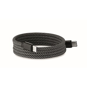 Opletený magnetický kábel, biela/čierna