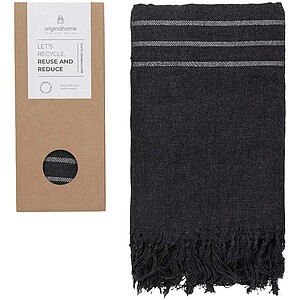 Originalhome prehoz alebo uterák z recyklovaného materiálu, 85 × 175 cm, čierna