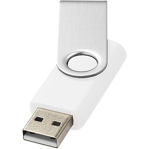 Otočný USB disk 16 GB, bílá - reklamní předměty