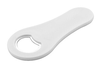 Otvírák na láhve z RPET s magnetem na lednici, bílá