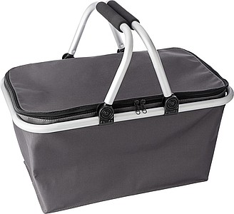 OXFORD BASKET Skládací nákupní košík ze tkaného materiálu, šedá - eko tašky s potiskem
